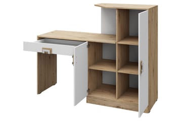 Skrivbord Hermanboda 150 cm med Förvaring Låda + Skåp - Beige/Vit - Möbler - Bord & matgrupp - Kontorsbord - Skrivbord