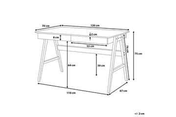 Skrivbord Hermsen 120 cm 2 Lådor - Ljusbrun - Möbler - Bord & matgrupp - Kontorsbord - Skrivbord
