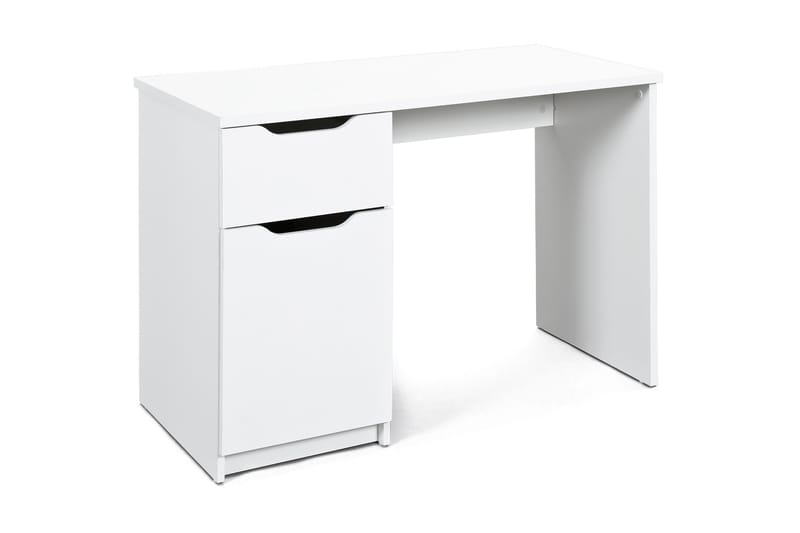 Skrivbord Hilbre 115 cm med Förvaring Låda + Skåp - Vit - Skrivbord - Datorbord