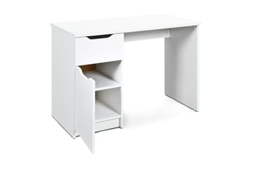 Skrivbord Hilbre 115 cm med Förvaring Låda + Skåp - Vit - Möbler - Bord & matgrupp - Kontorsbord - Skrivbord