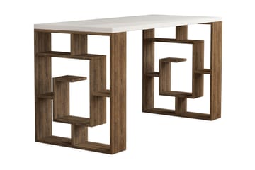 Skrivbord Hildegarde 140 cm med Förvaring Hyllor - Brun/Vit - Möbler - Bord & matgrupp - Kontorsbord - Skrivbord