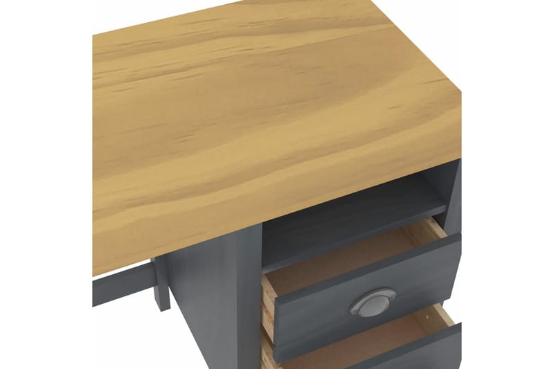 Skrivbord Hill Range med 3 lådor 120x50x74 cm massiv furu - Grå - Skrivbord - Datorbord