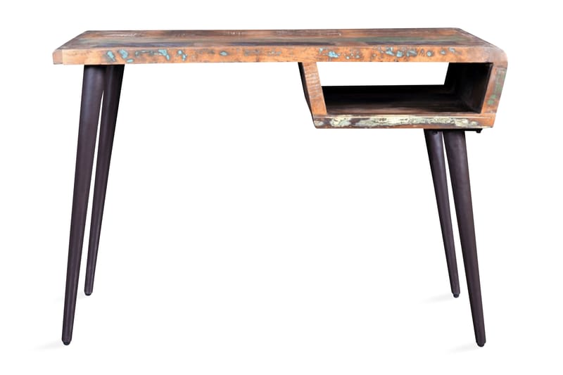 Skrivbord i återvunnet trä med järnben - Flerfärgad - Skrivbord - Datorbord