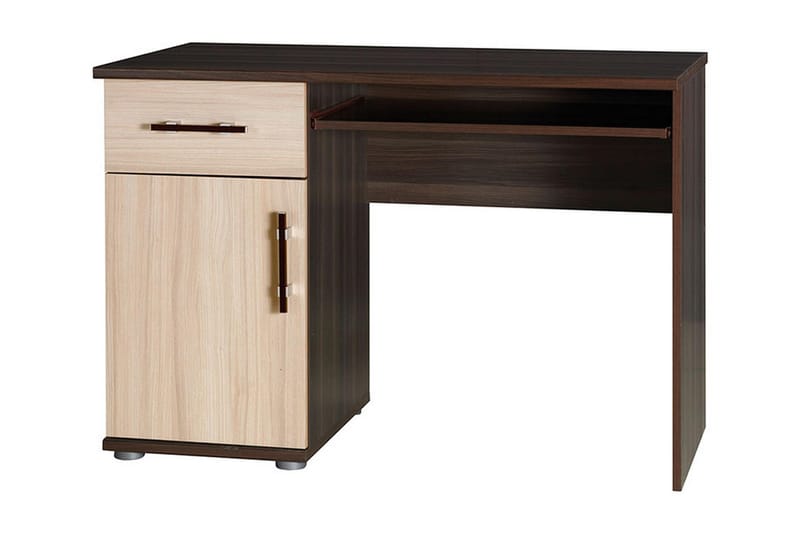 Skrivbord Inezgane 110 cm med Förvaring Låda + Skåp - Beige/Brun - Skrivbord - Datorbord