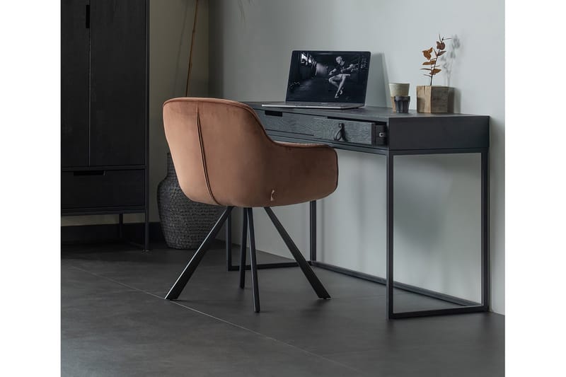 Skrivbord Iria 140 cm med Förvaring Lådor - Ek/Svart - Möbler - Bord & matgrupp - Kontorsbord - Skrivbord