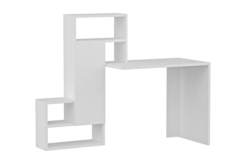 Skrivbord Irmaka 139 cm med Förvaring Hyllor + Skåp - Vit - Skrivbord - Datorbord