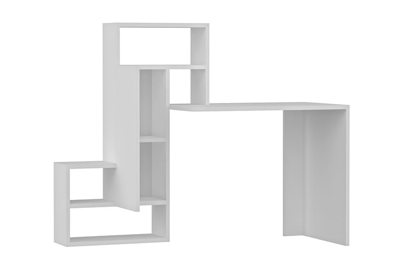 Skrivbord Irmaka 139 cm med Förvaring Hyllor + Skåp - Vit - Skrivbord - Datorbord
