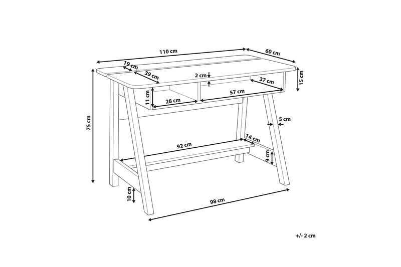 Skrivbord Jackson 110 cm med Förvaring Hylla - Vit - Skrivbord - Datorbord