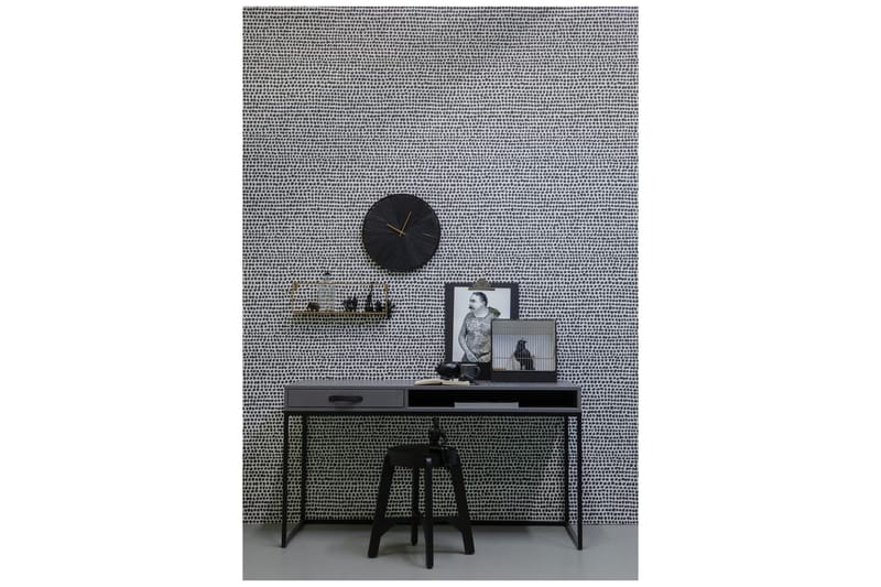 Skrivbord Janey 130 cm med Förvaring Låda + Hylla - Grå/Svart - Skrivbord - Datorbord