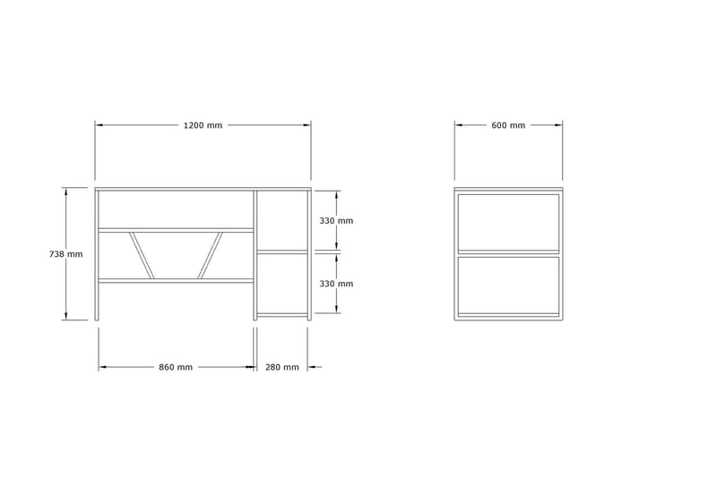 Skrivbord Jaxar 120 cm - Natur - Skrivbord - Datorbord