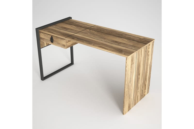 Skrivbord Jospeh 124 cm med Förvaring Låda - Valnötsbrun - Skrivbord - Datorbord