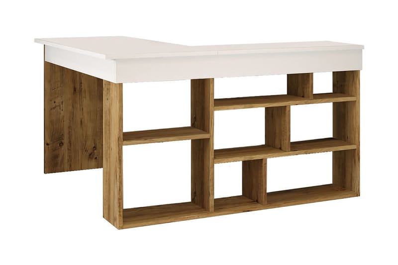 Skrivbord Karron 129 cm - Natur/Vit - Möbler - Bord & matgrupp - Kontorsbord - Skrivbord