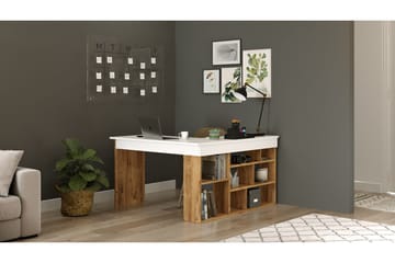 Skrivbord Karron 129 cm - Natur/Vit - Möbler - Bord & matgrupp - Kontorsbord - Skrivbord