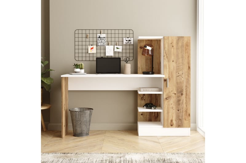 Skrivbord Karron 152 cm - Natur/Vit - Möbler - Bord & matgrupp - Kontorsbord - Skrivbord