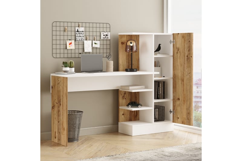 Skrivbord Karron 152 cm - Natur/Vit - Möbler - Bord & matgrupp - Kontorsbord - Skrivbord