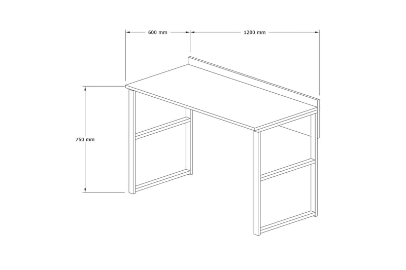 Skrivbord Kayran 120 cm - Vit/Svart - Skrivbord - Datorbord