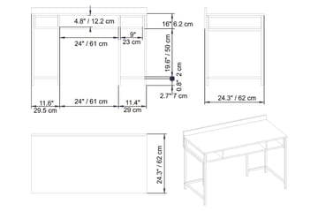 Skrivbord Kerkejaure 120 cm med Förvaring 3 Hyllor - Guld - Möbler - Bord & matgrupp - Kontorsbord - Skrivbord