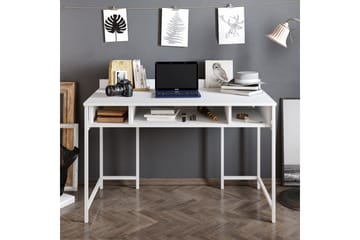 Skrivbord Kerkejaure 120 cm med Förvaring Hyllor - Vit - Möbler - Bord & matgrupp - Kontorsbord - Skrivbord