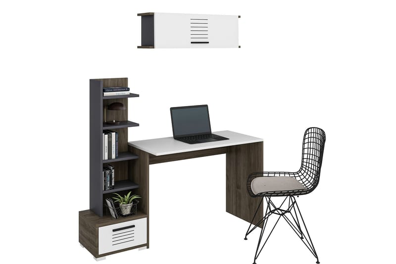 Skrivbord Knista 120x72x120 cm med förvaring - Brun - Skrivbord - Datorbord