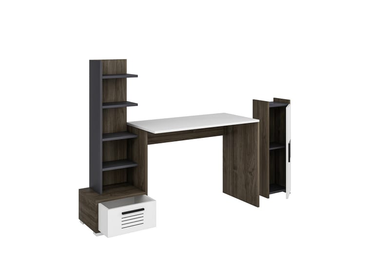 Skrivbord Knista 120x72x120 cm med förvaring - Brun - Skrivbord - Datorbord - Klaffbord & hopfällbart bord - Marmorbord - Höj och sänkbart skrivbord