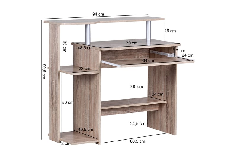 Skrivbord Kolstrup 94 cm - Trä/natur - Skrivbord - Datorbord