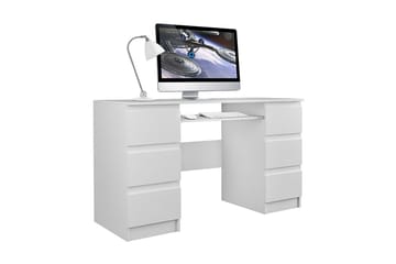 Skrivbord Kublis 130 cm med Förvaring Lådor - Grå/Vit - Möbler - Bord & matgrupp - Kontorsbord - Skrivbord