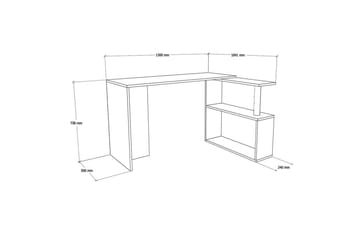 Skrivbord Kvarnbo 130 cm med Förvaring 2 Hyllor - Ljusbrun - Möbler - Bord & matgrupp - Kontorsbord - Skrivbord