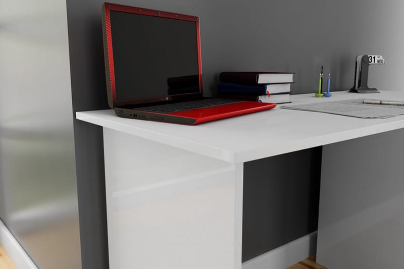 Skrivbord Lalenius 120 cm med Förvaring Hyllor - Vit - Skrivbord - Datorbord