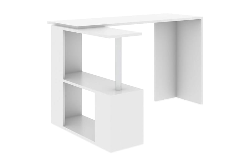 Skrivbord Lalenius 130 cm med Förvaring Hyllor L-form - Vit - Möbler - Bord & matgrupp - Kontorsbord - Skrivbord