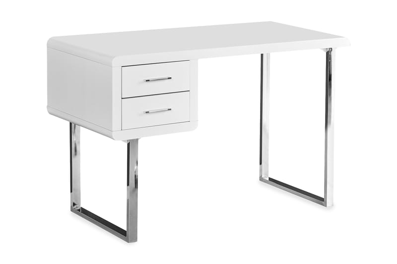 Skrivbord Lauber 120 cm med Förvaring 2 Lådor - Vit - Skrivbord - Datorbord