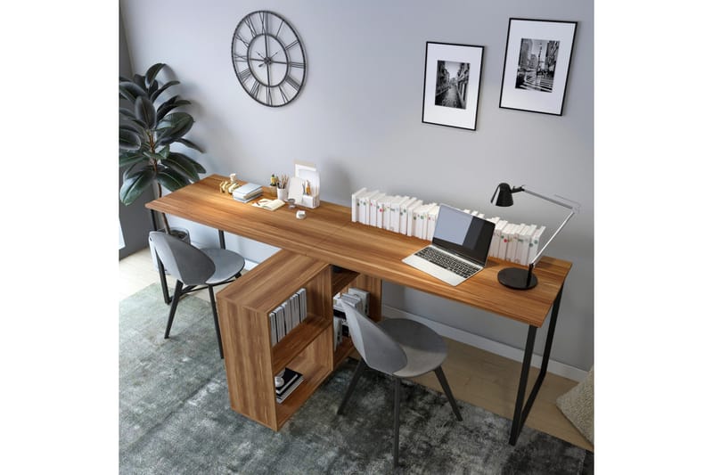Skrivbord Lilya 240x72x240 cm - Brun - Möbler - Bord & matgrupp - Kontorsbord - Skrivbord