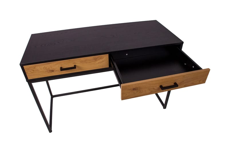 Skrivbord Limmen 120 cm med Förvaring 2 Lådor - Ekfärg/Svart - Möbler - Bord & matgrupp - Kontorsbord - Skrivbord