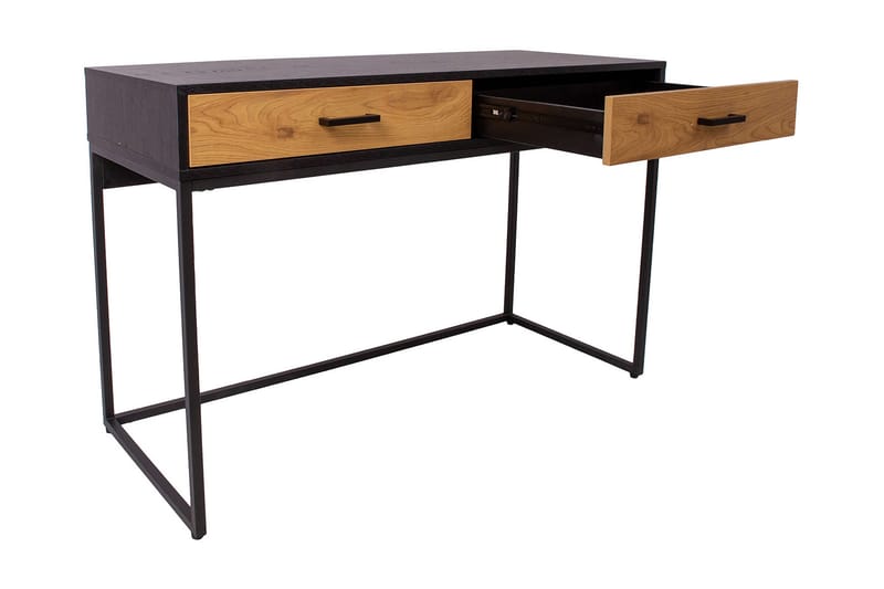 Skrivbord Limmen 120 cm med Förvaring 2 Lådor - Ekfärg/Svart - Möbler - Bord & matgrupp - Kontorsbord - Skrivbord