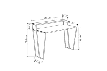 Skrivbord Lindome 123 cm med Förvaring Hylla - Brun - Möbler - Bord & matgrupp - Kontorsbord - Skrivbord