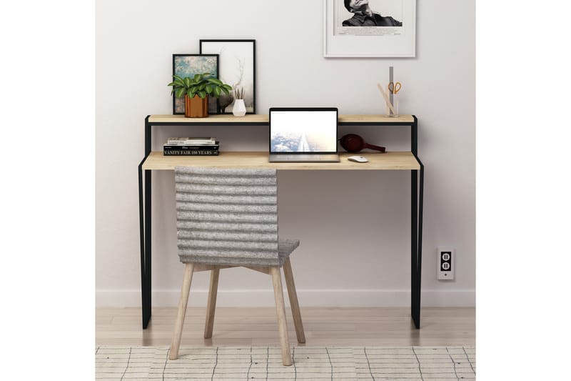 Skrivbord Lindome 123 cm med Förvaring Hylla - Brun - Möbler - Bord & matgrupp - Kontorsbord - Skrivbord