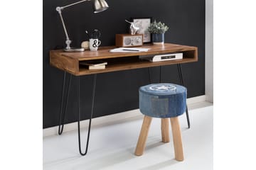 Skrivbord Lochside 110 cm med Förvaring Hylla - Massivt Trä/Svart - Möbler - Bord & matgrupp - Kontorsbord - Skrivbord