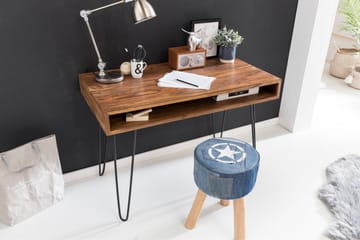 Skrivbord Lochside 110 cm med Förvaring Hylla - Massivt Trä/Svart - Möbler - Bord & matgrupp - Kontorsbord - Skrivbord