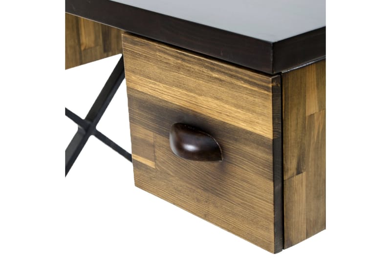 Skrivbord Maliari 140 cm med Förvaring Lådor - Brun - Skrivbord - Datorbord