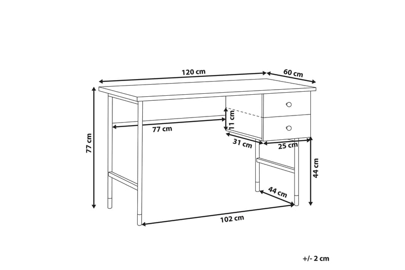 Skrivbord Maryneal 120 cm med Förvaring 2 Lådor - Ljust Trä - Möbler - Bord & matgrupp - Kontorsbord - Skrivbord