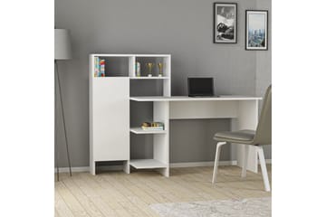 Skrivbord Mazirbe 135 cm med Förvaring Hyllor + Skåp - Vit - Möbler - Bord & matgrupp - Kontorsbord - Skrivbord
