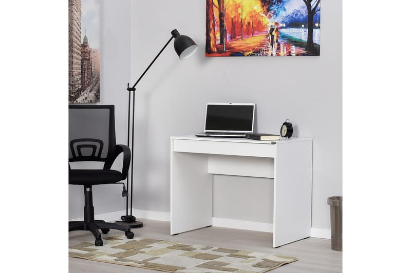 Skrivbord Mazirbe 90 cm med Förvaring Låda - Vit - Skrivbord - Datorbord