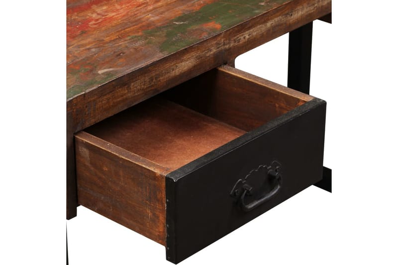 Skrivbord med 2 lådor massivt återvunnet trä 120x50x76 cm - Flerfärgad - Skrivbord - Datorbord