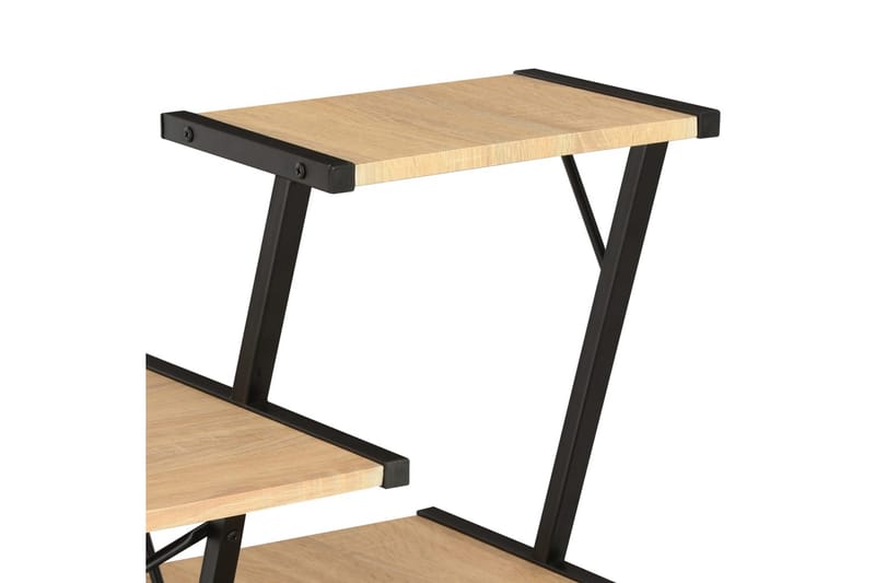 Skrivbord med hylla svart och ek 116x50x93 cm - Svart - Skrivbord - Datorbord