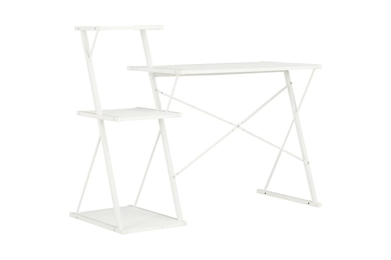 Skrivbord med hylla vit 116x50x93 cm - Vit - Skrivbord - Datorbord
