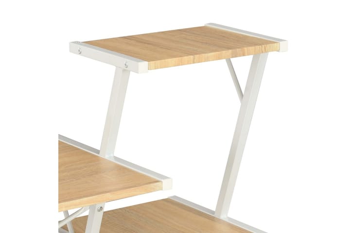 Skrivbord med hylla vit och ek 116x50x93 cm - Vit - Skrivbord - Datorbord