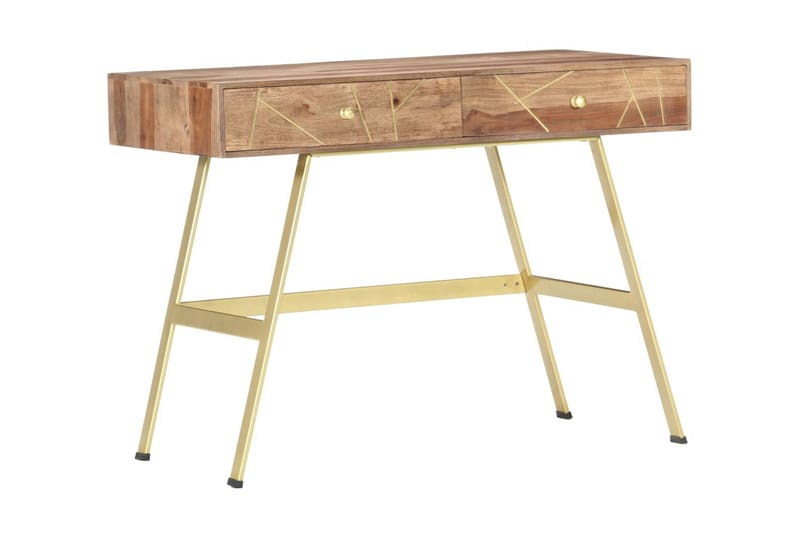 Skrivbord med lådor 100x55x75 cm massivt sheshamträ - Brun - Sekretär - Skrivbord