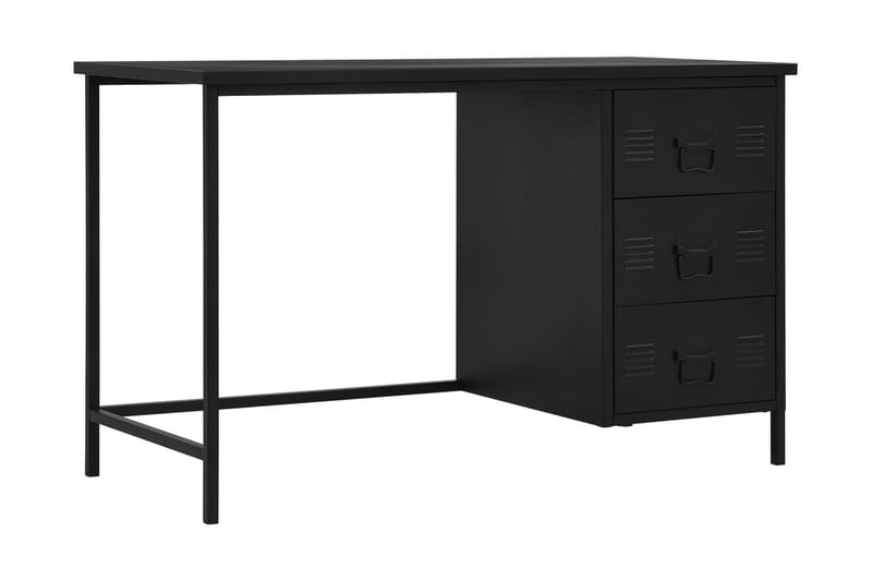 Skrivbord med lådor industriell svart 120x55x75 cm stål - Svart - Skrivbord - Datorbord