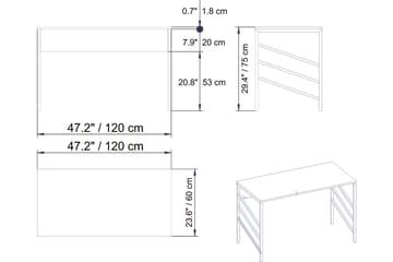 Skrivbord Mesjö 120 cm - Brun - Möbler - Bord & matgrupp - Kontorsbord - Skrivbord