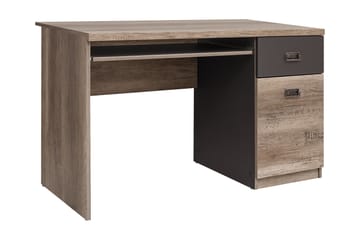 Skrivbord Minette 120 cm med Förvaring Låda + Skåp - Ekfärg/Grå - Möbler - Bord & matgrupp - Kontorsbord - Skrivbord