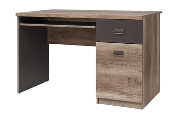 Skrivbord Minette 120 cm med Förvaring Låda + Skåp - Ekfärg/Grå - Möbler - Bord & matgrupp - Kontorsbord - Skrivbord
